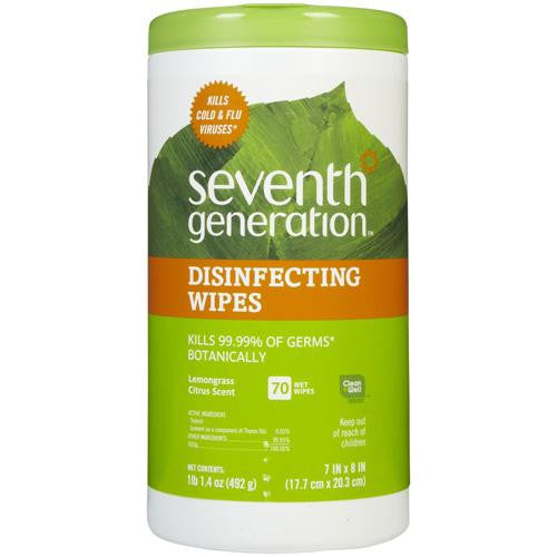 Seventh Generation Disinfecting Wipes Lemongrass And Citrus - 70 Wipes