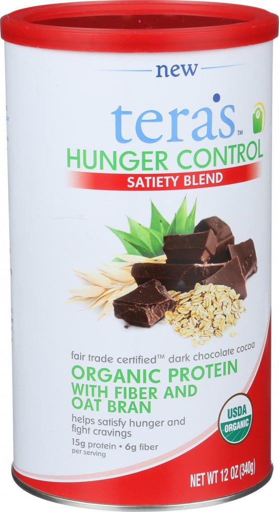 Tera's Whey Hunger Control - Sateity Blend - Fair Trade Certified Dark Chocolate Cocoa - 12 Oz