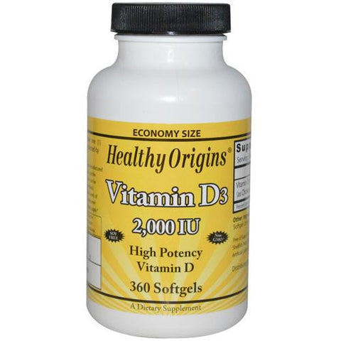 Healthy Origins Vitamin D3 - 2000 Iu - 360 Softgels