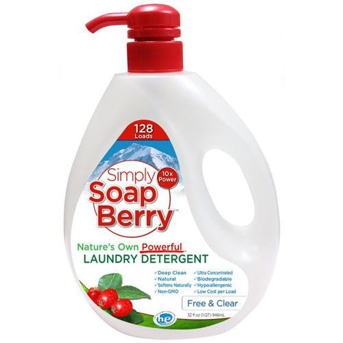 Simply Soapberry Laundry Detergent - Free And Clear - 32 Oz