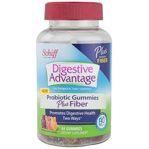 Schiff Vitamins Digestive Advantage - Probiotic Gummies Plus Fiber - 65 Ct