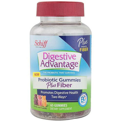 Schiff Vitamins Digestive Advantage - Probiotic Gummies Plus Fiber - 65 Ct