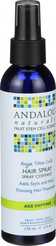 Andalou Naturals Hair Spray - Age Defying - Argan Fruit Stem Cells - 6 Oz