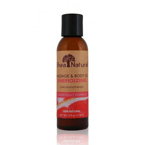 Shea Natural Massage And Body Oil - Energizing Grapefruit Pomelo - 4 Oz