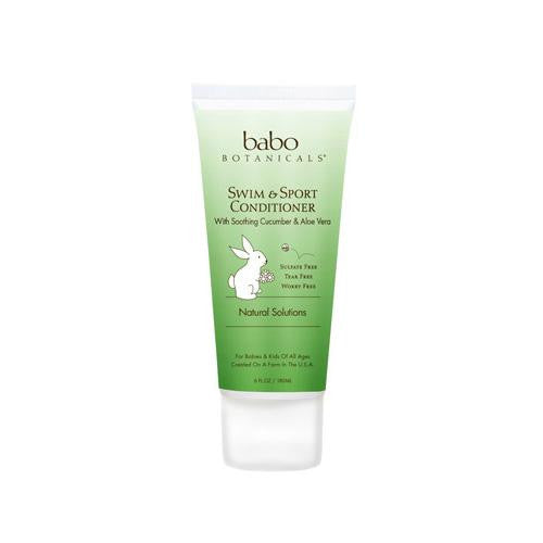 Babo Botanicals Swim And Sport Detangling Conditioner - Cucumber Aloe Vera - 6 Oz