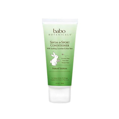 Babo Botanicals Swim And Sport Detangling Conditioner - Cucumber Aloe Vera - 6 Oz