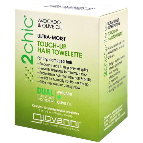 Giovanni Hair Care Products Touch Up Hair Towelette - 2chic Ultra Moist - 10 Ct