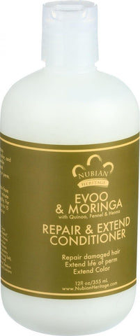 Nubian Heritage Conditioner - Evoo And Moringa - Repair And Extend - 12 Oz