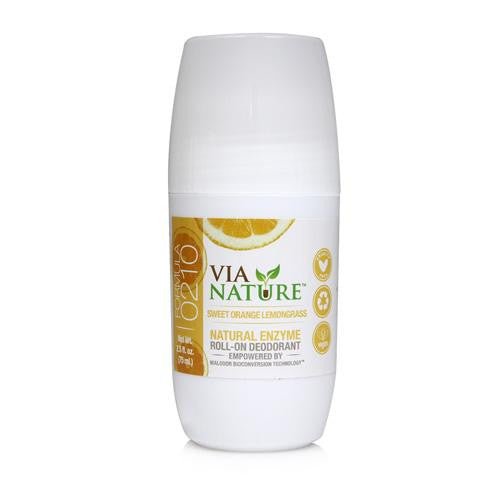 Via Nature Deodorant - Roll On - Sweet Orange Lemongrass - 2.5 Fl Oz