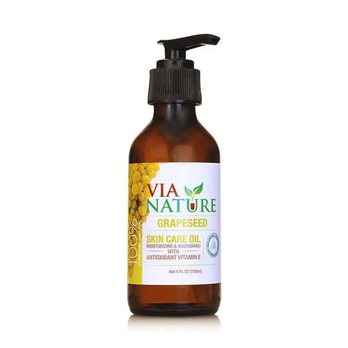 Via Nature Carrier Skin Care Oil - Grape Seed - 4 Fl Oz