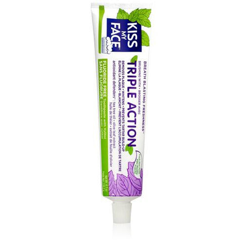 Kiss My Face Toothpaste - Triple Action - Fluoride Free - Paste - 4.5 Oz