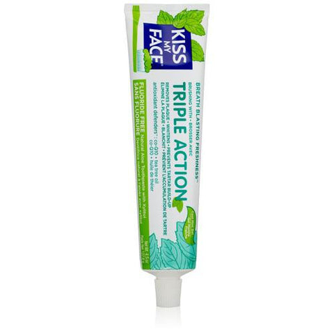 Kiss My Face Toothpaste - Triple Action - Fluoride Free - Gel - 4.5 Oz