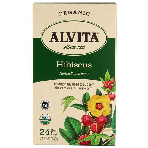 Alvita Tea - Organic - Hibiscus Herbal - 24 Tea Bags