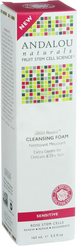 Andalou Naturals Cleansing Foam - 1000 Roses - 5.5 Oz