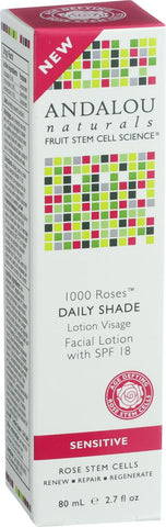 Andalou Naturals Facial Lotion - 1000 Roses - Daily Shade Spf 18 - 2.7 Oz