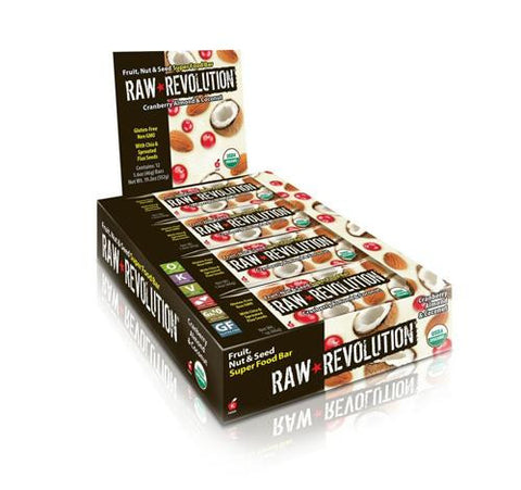 Raw Revolution Bar - Organic - Super Food - Cran Alm Ccnt - 1.6 Oz - 1 Case