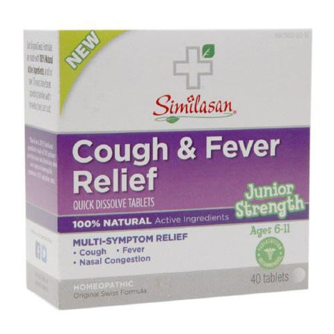 Similasan Cough And Fever Relief - Junior Strength - Ages 6 To 11 - 40 Tabs