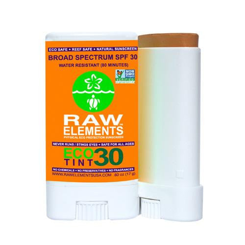 Raw Elements Sunscreen - Eco Tint - Stick - 30 Plus - .60 Oz