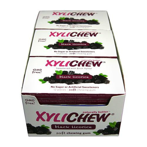 Xylichew Gum - Black Licorice - Counter Display - 12 Pieces - 1 Case