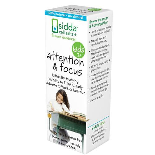 Sidda Flower Essences Attention And Focus - Kids - Age Two Plus - 1 Fl Oz