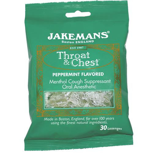 Jakemans Lozenge - Throat And Chest - Peppermint - 30 Count - 1 Case