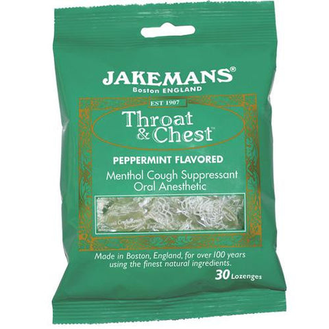 Jakemans Lozenge - Throat And Chest - Peppermint - 30 Count - 1 Case