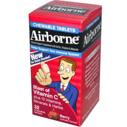 Airborne Chewable Tablets With Vitamin C - Berry - 32 Tablets