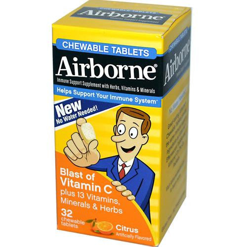 Airborne Chewable Tablets With Vitamin C - Citrus - 32 Tablets