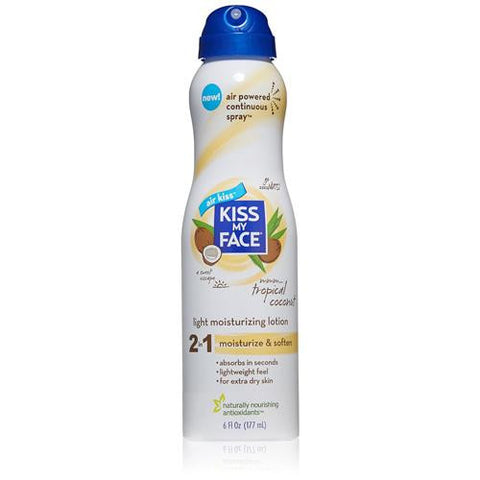 Kiss My Face Lotion - 2 In 1 - Continuous Spray - Coconut - 6 Fl Oz