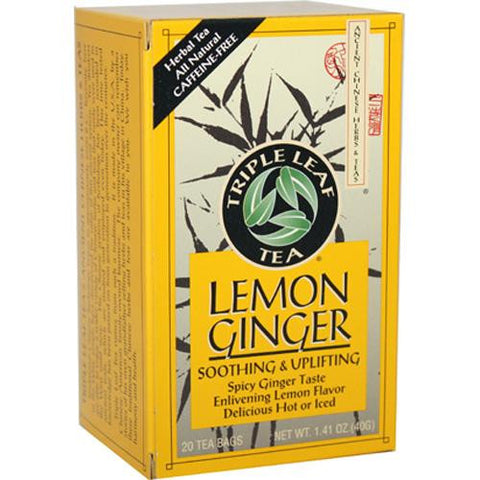 Triple Leaf Tea - Lemon Ginger - 20 Tea Bags - 1 Case