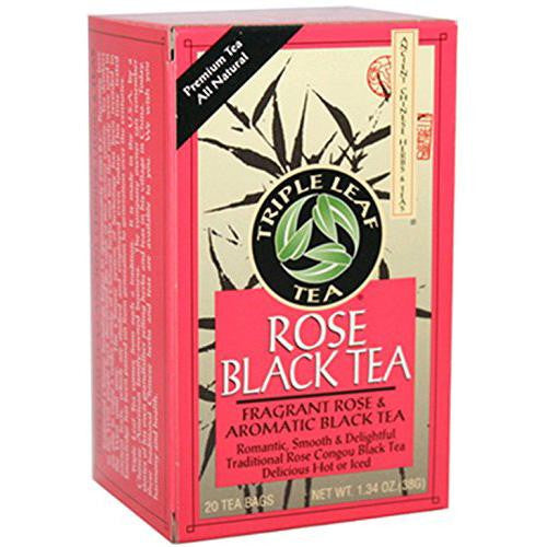 Triple Leaf Tea - Black Tea - Rose - 20 Tea Bags - 1 Case