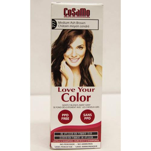 Love Your Color Hair Color - Cosamo - Non Permanent - Med Ash Brown - 1 Ct