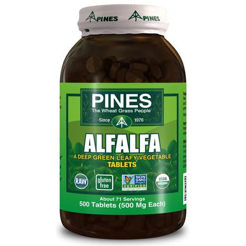 Pines International Alfalfa - Organic - Tablets - 500 Tablets