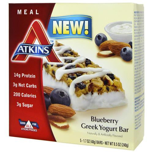 Atkins Advantage Bar - Blueberry Greek Yogurt - 5 Ct - 1.7 Oz - 1 Case