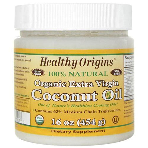 Healthy Origins Coconut Oil - Organic - Extra Virgin - 16 Oz