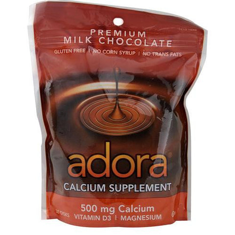 Adora Calcium Supplement Disk - Organic - Milk Chocolate - 30 Ct - 1 Case