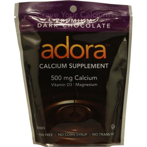 Adora Calcium Supplement Disk - Organic - Dark Chocolate - 30 Ct - 1 Case