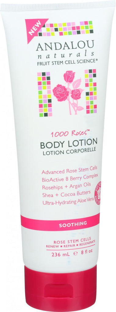 Andalou Naturals Soothing Body Lotion - 1000 Roses - 8 Oz