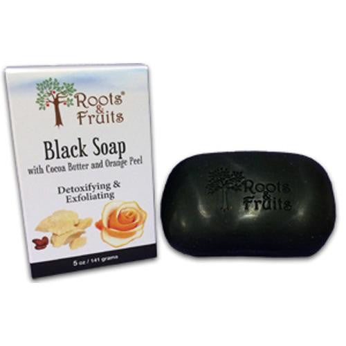 Roots And Fruits Bar Soap - Black Soap - Cocoa Butter And Orange Peel - 5 Oz