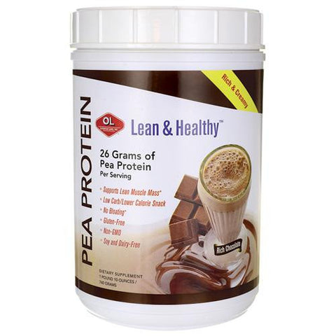 Olympian Labs Pea Protein - Lean And Healthy - Rich Chocolate - 27.6 Oz