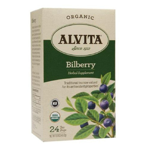 Alvita Tea - Organic - Bilberry Herbal - 24 Tea Bags