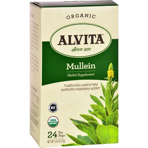 Alvita Organic Tea Herbal Supplement - Mullein Leaf - 24 Bags