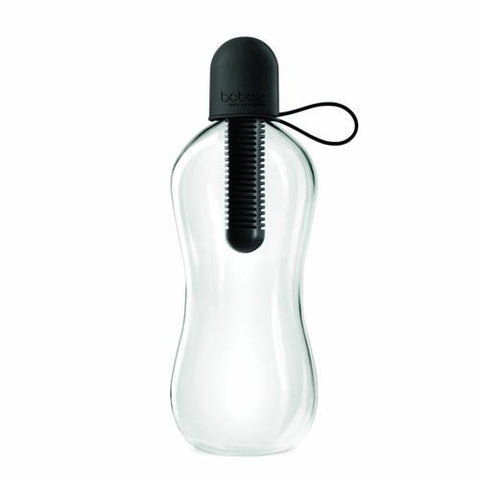 Bobble Water Bottle - With Carry Tether Cap - Medium - Black - 18.5 Oz