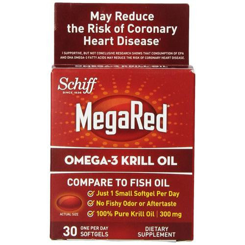 Schiff Vitamins Omega 3 Krill Oil - Megared - 300 Mg- 30 Softgels