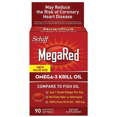 Schiff Vitamins Omega 3 Krill Oil - Megared - 300 Mg - 90 Softgels