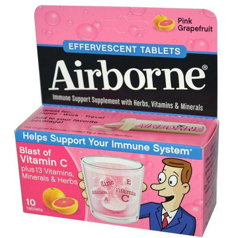 Airborne Effervescent Tablets With Vitamin C - Pink Grapefruit - 10 Tablets