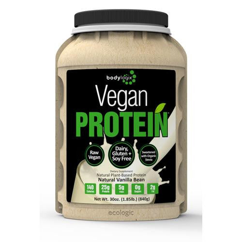 Bodylogix Protein Powder - Vegan Plant Based - Vanilla Bean - 1.85 Lb