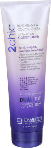 Giovanni Hair Care Products Conditioner - 2chic - Ultra Repair - Blackberry And Coconut Milk - 8.5 Oz