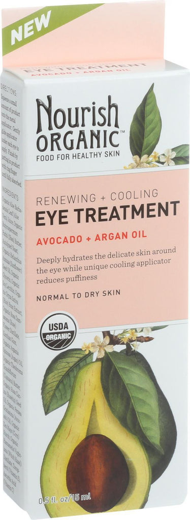 Nourish Organic Eye Treatment Cream - Renewing And Cooling - Avocado And Argan Oil - .5 Oz