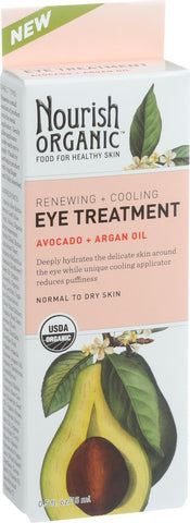 Nourish Organic Eye Treatment Cream - Renewing And Cooling - Avocado And Argan Oil - .5 Oz